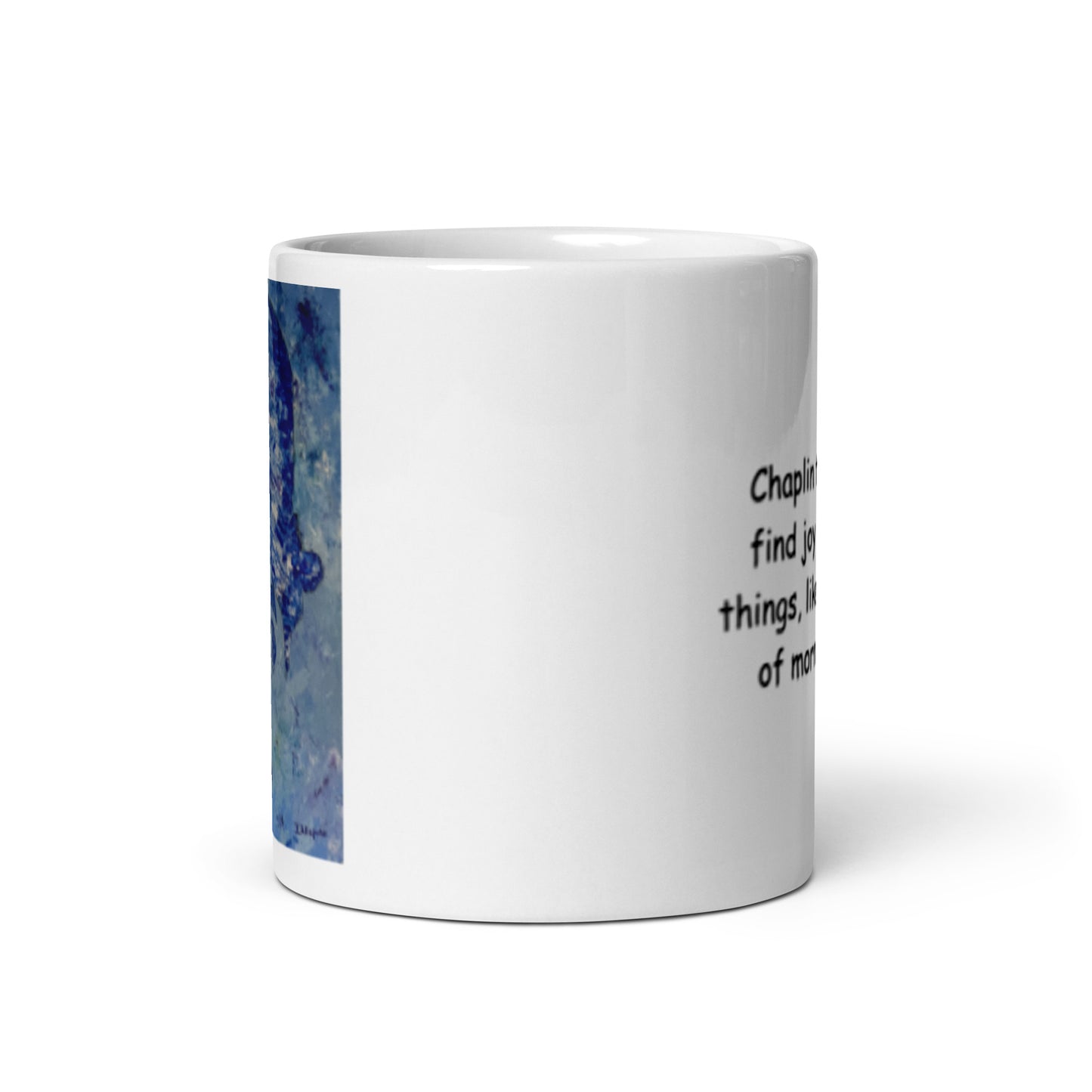 Blue Charlie White glossy mug