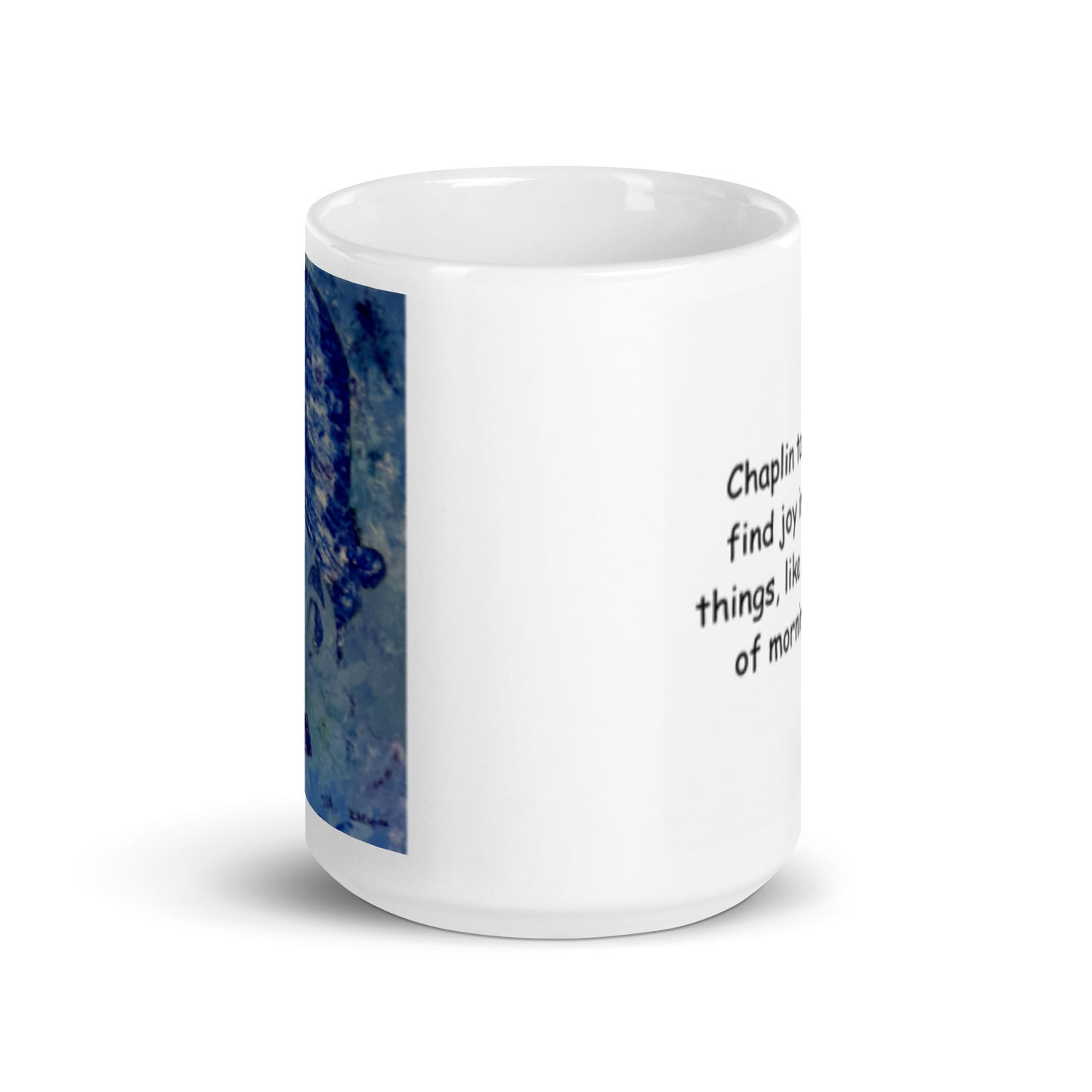 Blue Charlie White glossy mug