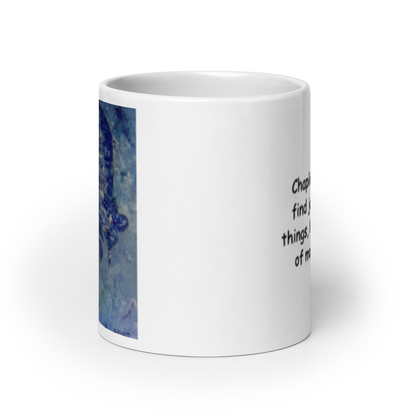 Blue Charlie White glossy mug