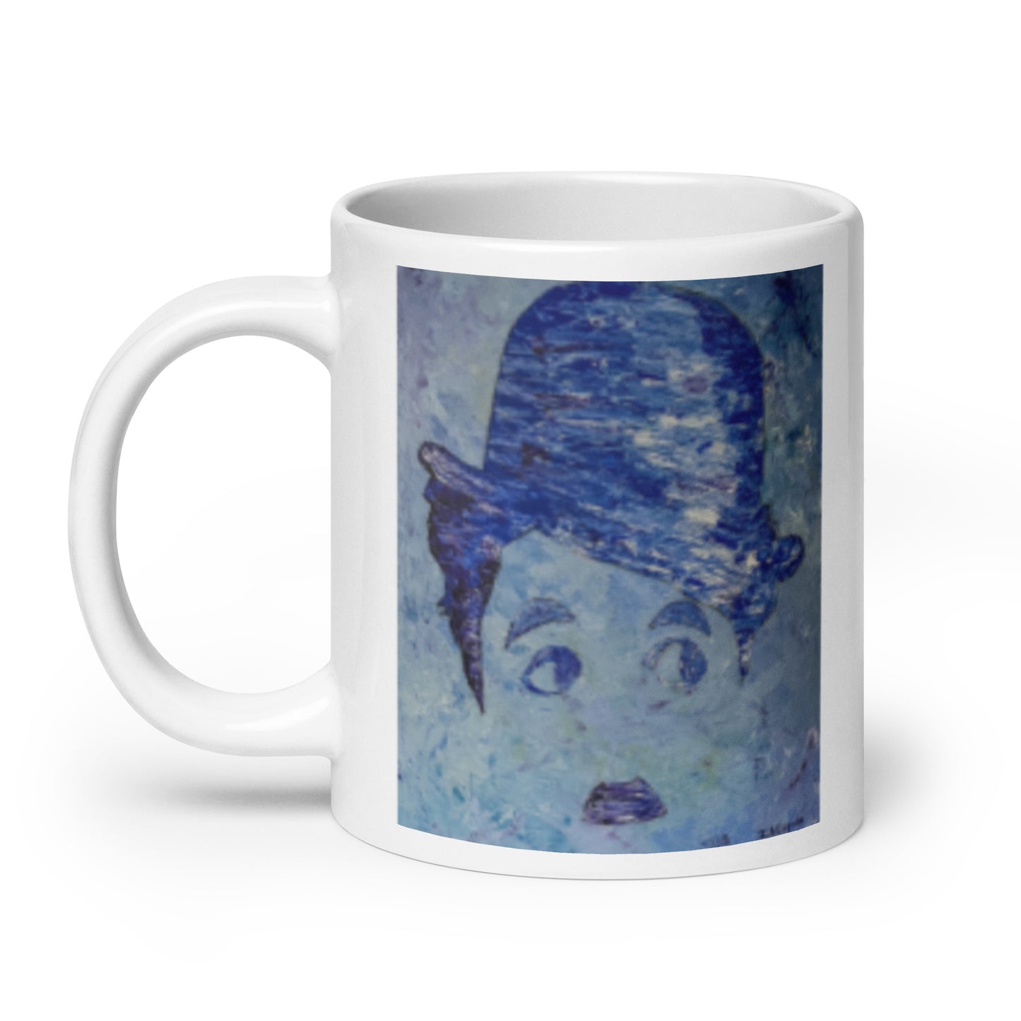 Blue Charlie White glossy mug